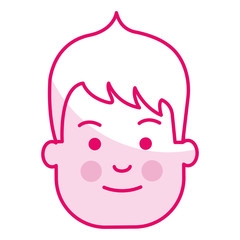 young man head avatar character vector illustration design