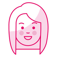 beautiful and young woman head character vector illustration design
