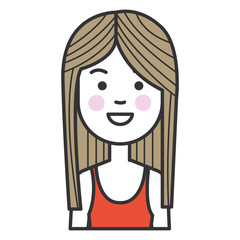beautiful and young woman character vector illustration design