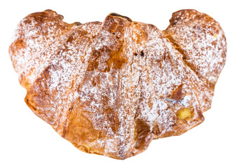 fresh croissant filled by vanilla cream isolated