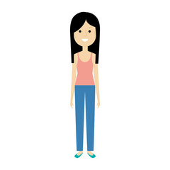 beautiful and young woman character vector illustration design