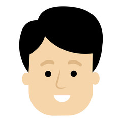 young man head avatar character vector illustration design