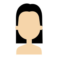 beautiful and young woman shirtless character vector illustration design