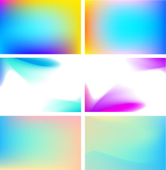 Fototapeta premium Set of abstract colorful blurred vector backgrounds.
