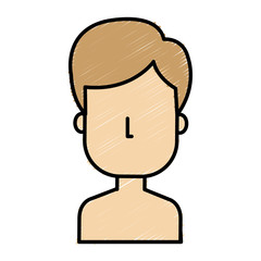 young man shirtless avatar character vector illustration design