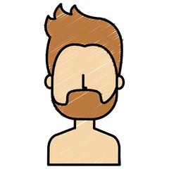 young man shirtless avatar character vector illustration design
