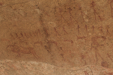 Cave painting Bushmen in the Philips cave Ameib Farm - Rock art and San history in the Erongo mountains