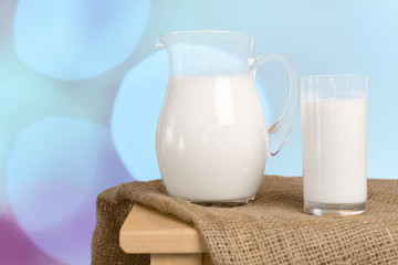 Pitcher  with some milk