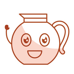 kitchen teapot kawai character vector illustration design