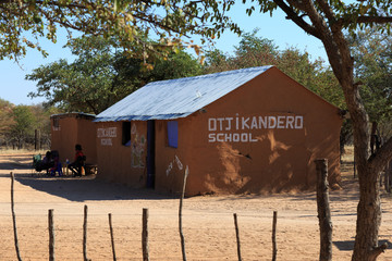 Otjikandero School at Himba  village near Kamanjab in northern Namibia.