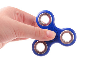 Blue fidget spinner toy