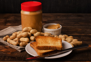 Peanut butter sandwiches or toasts