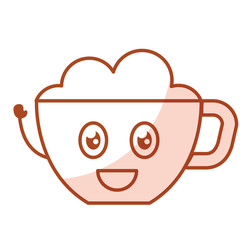 coffee cup kawaii character vector illustration design