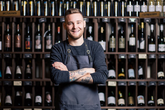 sommelier in the wine cellar