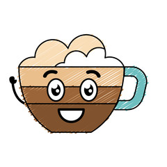 coffee cup kawaii character vector illustration design