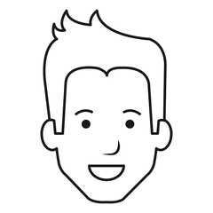 young man head avatar character vector illustration design