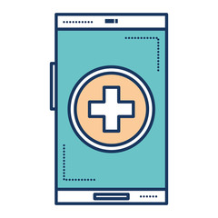 Fototapeta premium smartphone device with medical app vector illustration design