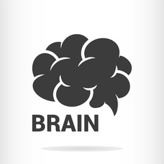 Filled brain icon isolated on background. Vector