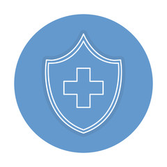 shield with cross icon vector illustration design