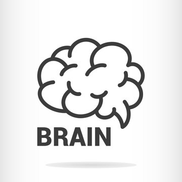 Brain line art. Outline brain icon. Vector