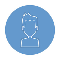 young man shirtless avatar character vector illustration design