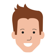 young man head avatar character vector illustration design