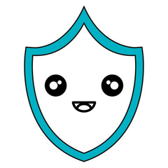 security shield kawaii character vector illustration design
