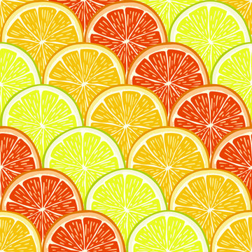 orange, lemon and grapefruit slices.