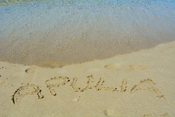 Writing on the sand: 