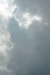 The sky with clouds moving with the wind.