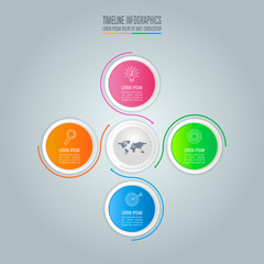 Creative concept for infographic. Timeline infographic design vector and marketing icons for presentation, workflow layout, diagram, annual report, web design. Business concept with 4 options.