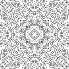 design coloring page, black and white mandala, vector