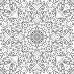 design coloring page, black and white mandala, vector