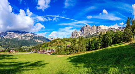 Berglandschaft Dolomiten Südtirol - obrazy, fototapety, plakaty