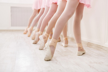 Ballet background, young ballerinas training