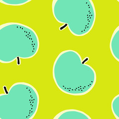 Hand drawn seamless pattern with apples.