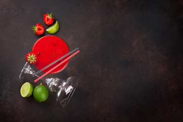 Strawberry margarita cocktail