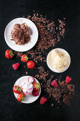 A cone of chocolate ice cream