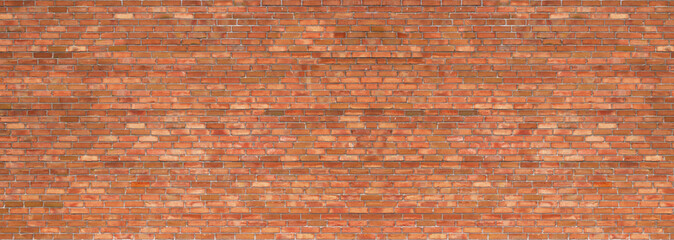 grunge brick wall, old brickwork panoramic view