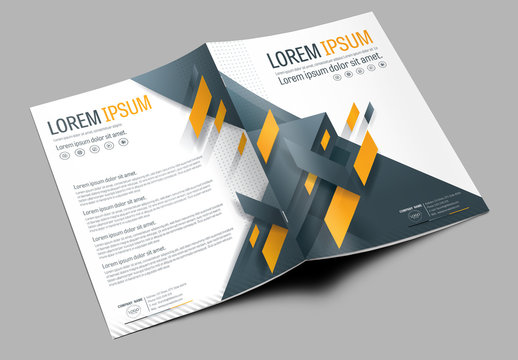 Brochure Cover Layout with Gray and Orange Accents 1