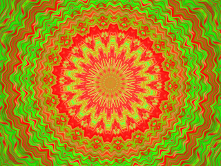 Christmas Star - Kaleidoscope Star in Christmas Colors