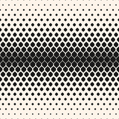 Vector halftone seamless pattern, monochrome geometric texture, visual transition effect, vertical falling rounded shapes. Modern abstract background. Design element for prints, decor, digital, covers