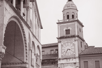 Clock Tower and City Hall Facade; Modena; Italy