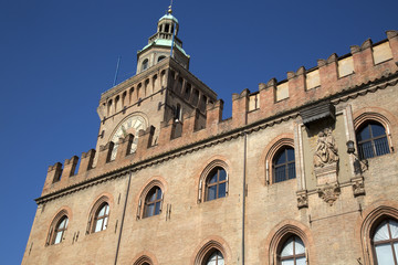 Fototapeta na wymiar Clock Tower, City Hall, Bologna
