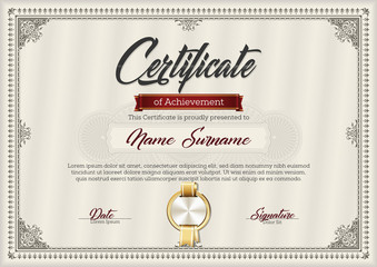 Certificate of Achievement Vintage Frame 