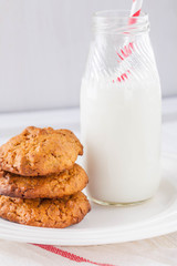 Obraz na płótnie Canvas Cookies and milk