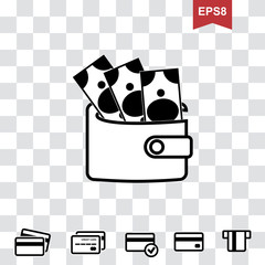 Wallet or Pocketbook Vector Icon