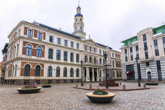 The building of the Town Hall on the main square in Riga
