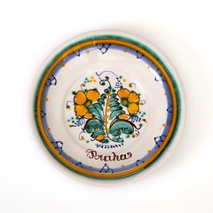 Souvenir ceramic sockets for jam. The inscription is the name of the capital of the Czech Republic 