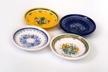 Souvenir ceramic sockets for jam. The inscription is the name of the capital of the Czech Republic 